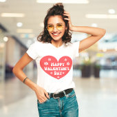 Happy valentines Day Retro Herzerrot Blume T-Shirt