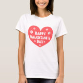 Happy valentines Day Retro Herzerrot Blume T-Shirt (Vorderseite)