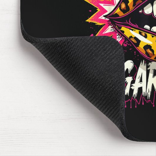 Happy Valentine's Day Retro Leopard Lips Ur Some S Mousepad (Ecke)