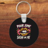 Happy Valentine's Day Retro Leopard Lips Ur Some S Schlüsselanhänger (Vorderseite)