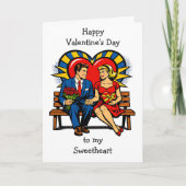 Happy Valentine's Day | Retro Pop Art Vintage Karte (Vorderseite)