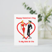 Happy Valentine's Day Ride oder Die Postkarte (Stehend Vorderseite)