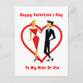 Happy Valentine's Day Ride oder Die Postkarte (Vorderseite)