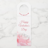 Happy Valentine's Day Romantic Glass Hearts Flaschenanhänger (Vorderseite)