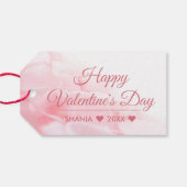 Happy Valentine's Day Romantic Glass Hearts Geschenkanhänger (Rückseite Horizontal)