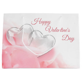 Happy Valentine's Day Romantic Glass Hearts Große Geschenktüte