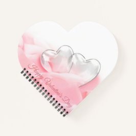 Happy Valentine's Day Romantic Glass Hearts Notizblock