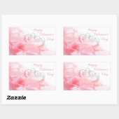 Happy Valentine's Day Romantic Glass Hearts Rechteckiger Aufkleber (Blatt)