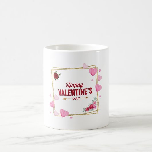 Happy Valentine's Day – Romantic Heart Mug Kaffeetasse (Mittel)
