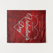 HAPPY VALENTINE'S DAY ROMANTIC RED HEARTS BANNER WANDTEPPICH (Vorderseite (Horizontal))