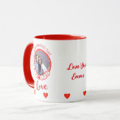 Happy Valentine's Day Romantic Red Hearts Foto Tasse (Vorderseite Links)