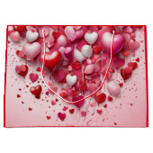 HAPPY VALENTINE'S DAY ROMANTIC RED HEARTS GROßE GESCHENKTÜTE (Vorderseite)