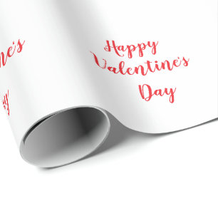 Happy Valentine's Day Romantic Red Niedlich 2025 Geschenkpapier