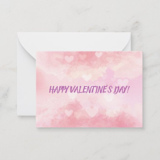 Happy Valentine's Day Romantische rosa Herzen Mitteilungskarte (Vorderseite)