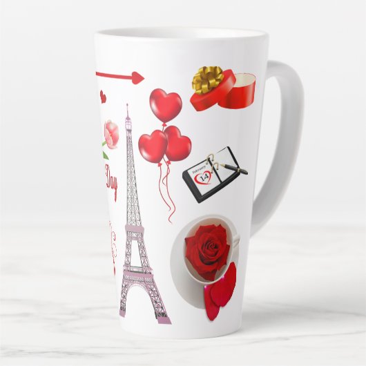 Happy Valentine's Day Romantisches Geschenk für Pa Milchtasse (Rechte Ecke)