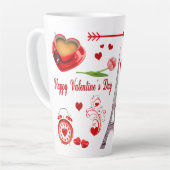Happy Valentine's Day Romantisches Geschenk für Pa Milchtasse (Linke Ecke)