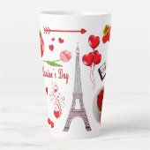 Happy Valentine's Day Romantisches Geschenk für Pa Milchtasse (Vorderseite)