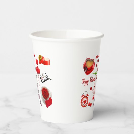 Happy Valentine's Day Romantisches Geschenk für Pa Pappbecher (Links)