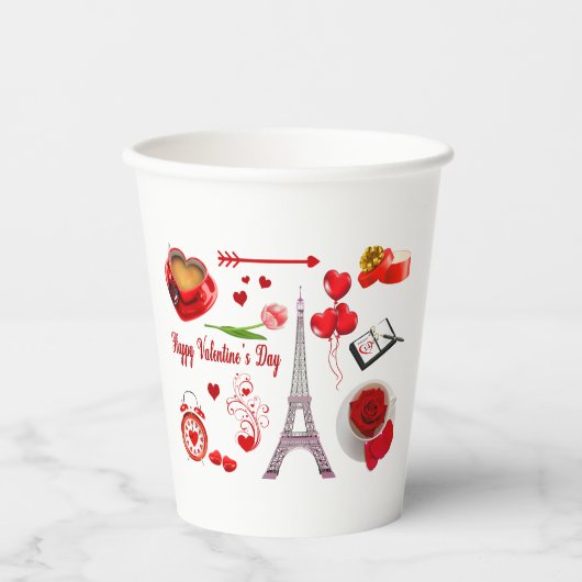 Happy Valentine's Day Romantisches Geschenk für Pa Pappbecher (Vorderseite)