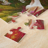 Happy Valentines Day - Rosa Blume und Herzen Puzzle (Seite)