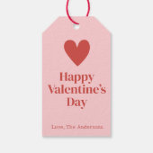 Happy Valentines Day Rosa Custom Geschenkanhänger (Rückseite)