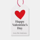 Happy Valentines Day Rosa Custom Geschenkanhänger (Vorderseite)