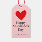 Happy Valentines Day Rosa Custom Geschenkanhänger (Rückseite)