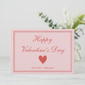 Happy Valentines Day Rosa Dankeskarte (Stehend Vorderseite)