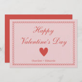 Happy Valentines Day Rosa Dankeskarte (Vorne/Hinten)