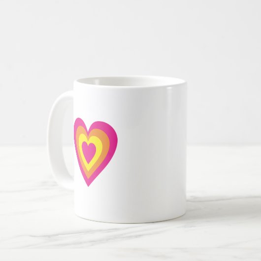 Happy Valentine's Day Rosa Herz Kaffeetasse (Vorderseite Links)