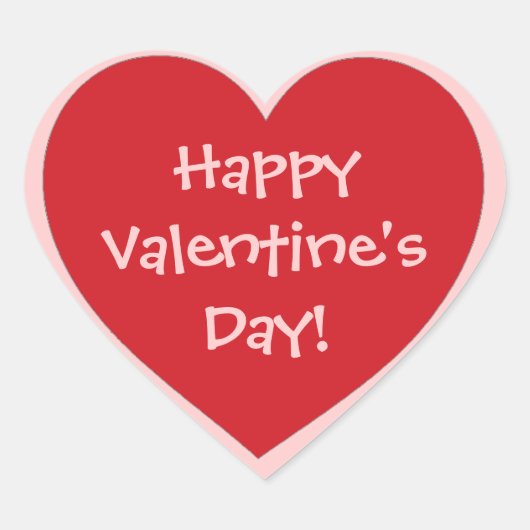 Happy Valentine's Day Rosa Herzklopfen Herz-Aufkleber (Vorderseite)