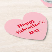 Happy Valentine's Day rosa moderne Typografie Untersetzer (angewinkelt)
