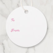 Happy Valentines Day Rosa und Holz Kariert Geschenkanhänger (Rückseite)