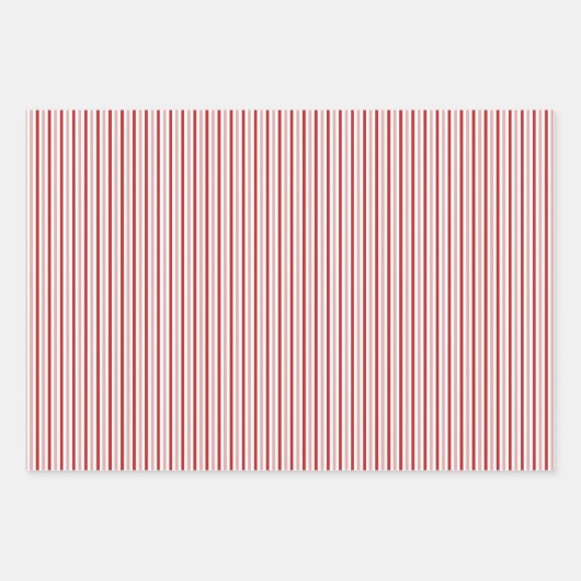 Happy Valentines Day Rosa und Rote Streifen & Herz Geschenkpapier Set (Vorderseite 2)