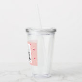 Happy Valentine's Day | Rosa und rotes Herz | Gesc Acryltrinkbecher (Links)