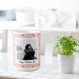 Happy Valentine's Day | Rosa und rotes Herz | Gesc Kaffeetasse