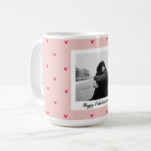 Happy Valentine's Day | Rosa und rotes Herz | Gesc Kaffeetasse (Vorderseite Links)