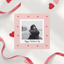 Happy Valentine's Day | Rosa und rotes Herz | Gesc Magnetkarte