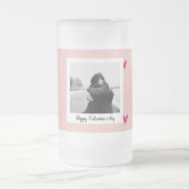 Happy Valentine's Day | Rosa und rotes Herz | Gesc Mattglas Bierglas (Mittel)