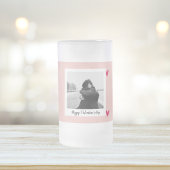 Happy Valentine's Day | Rosa und rotes Herz | Gesc Mattglas Bierglas