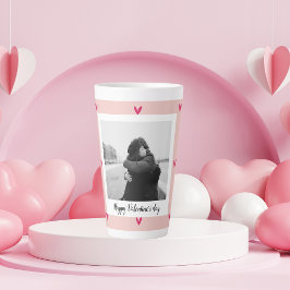 Happy Valentine's Day | Rosa und rotes Herz | Gesc Milchtasse
