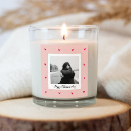 Happy Valentine's Day | Rosa und rotes Herz | Gesc Quadratischer Aufkleber