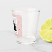 Happy Valentine's Day | Rosa und rotes Herz | Gesc Schnapsglas (Rechts)