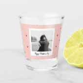 Happy Valentine's Day | Rosa und rotes Herz | Gesc Schnapsglas (Vorderseite)