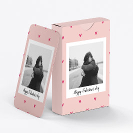 Happy Valentine's Day | Rosa und rotes Herz | Gesc Spielkarten