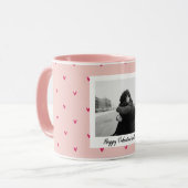 Happy Valentine's Day | Rosa und rotes Herz | Gesc Tasse (Vorderseite Links)