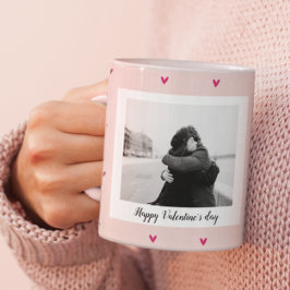 Happy Valentine's Day | Rosa und rotes Herz | Gesc Tasse