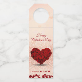 Happy Valentine's Day Rose Herz-Bouquet Flaschenanhänger