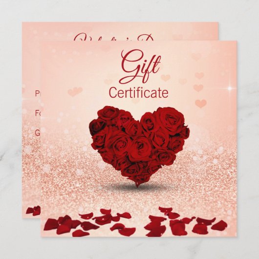 Happy Valentine's Day Rose Herz Bouquet Geschenkka (Vorne/Hinten)