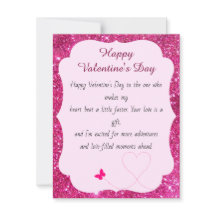 Happy Valentine's Day Rose Pink Blush Glitzer